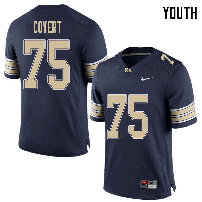 Youth #75 Jimbo Covert Pittsburgh Panthers College Football Jerseys Sale-Home Blue